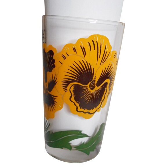 MCM Peanut Butter Drinking Juice Glass Tumbler Boscul Pansy Estate find 5" #2 - Picture 2 of 3